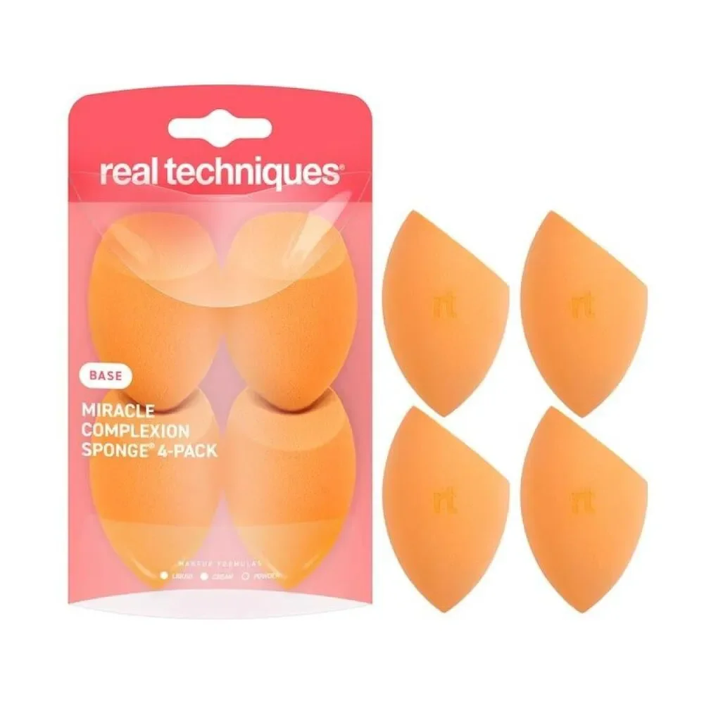 4-Pack Real Techniques Miracle Complexion Sponge Orange Makeup Blending Sponge